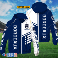 FC Girondins de Bordeaux – Hoodie ZipFlex Nouveau style avec nom personnalisé