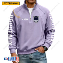 FC Girondins de Bordeaux – Sweat demi-zippé Nouvelle Version Avec Nom Personnalisé