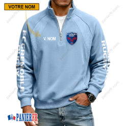 FC Grenoble Rugby – Sweat demi-zippé Nouvelle Version Avec Nom Personnalisé