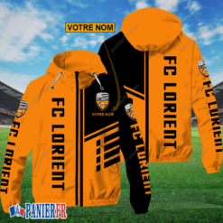 FC Lorient – Hoodie ZipFlex Nouveau style avec nom personnalisé