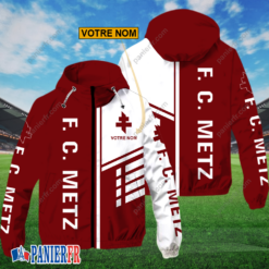 FC Metz – Hoodie ZipFlex Nouveau style avec nom personnalisé