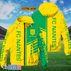 FC Nantes – Hoodie ZipFlex Nouveau style avec nom personnalisé