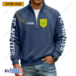 FC Nantes – Sweat demi-zippé Nouvelle Version Avec Nom Personnalisé