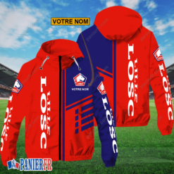 LOSC Lille – Hoodie ZipFlex Nouveau style avec nom personnalisé