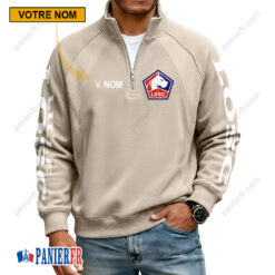 LOSC Lille – Sweat demi-zippé Nouvelle Version Avec Nom Personnalisé