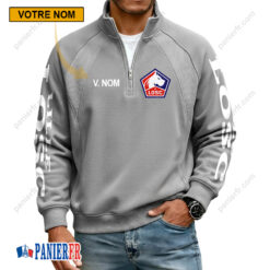 LOSC Lille – Sweat demi-zippé Nouvelle Version Avec Nom Personnalisé