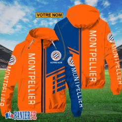 Montpellier HSC – Hoodie ZipFlex Nouveau style avec nom personnalisé