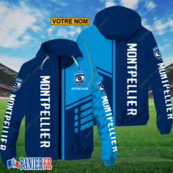 Montpellier Hérault Rugby – Hoodie ZipFlex Nouveau style avec nom personnalisé