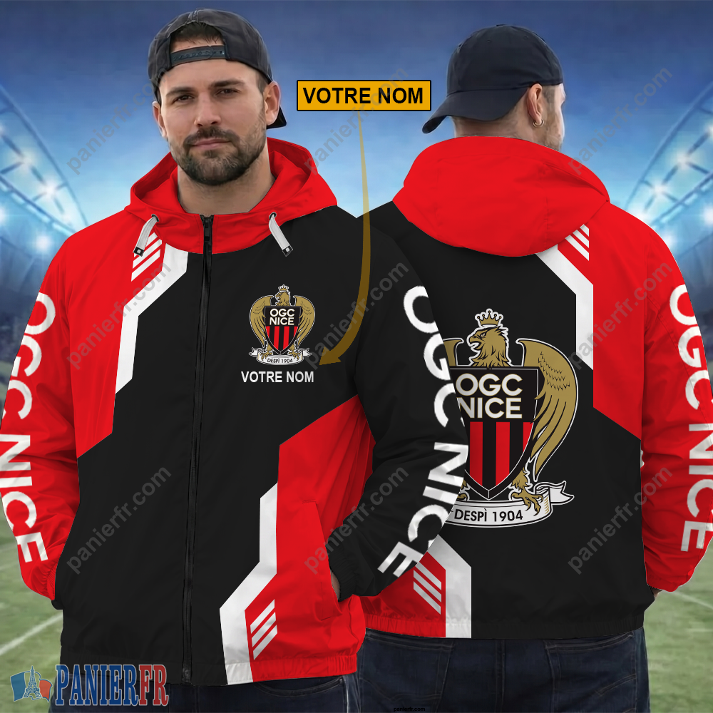 OGC Nice – Hoodie ZipFlex Nouvelle édition avec nom personnalisé OGC Nice – Hoodie ZipFlex Nouvelle édition avec nom personnalisé