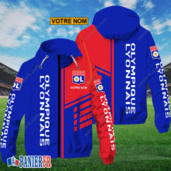 Olympique Lyonnais – Hoodie ZipFlex Nouveau style avec nom personnalisé