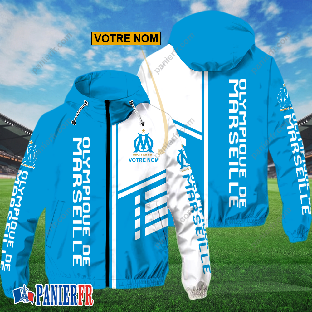 Olympique de Marseille – Hoodie ZipFlex Nouveau style avec nom personnalisé Olympique de Marseille – Hoodie ZipFlex Nouveau style avec nom personnalisé