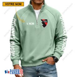 Oyonnax Rugby – Sweat demi-zippé Nouvelle Version Avec Nom Personnalisé