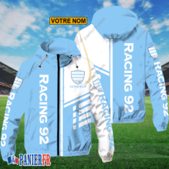 Racing 92 – Hoodie ZipFlex Nouveau style avec nom personnalisé