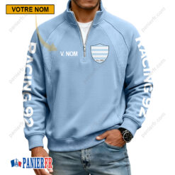 Racing 92 – Sweat demi-zippé Nouvelle Version Avec Nom Personnalisé