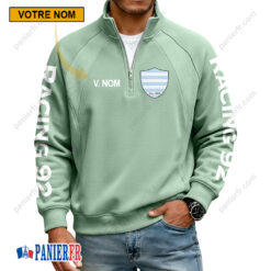 Racing 92 – Sweat demi-zippé Nouvelle Version Avec Nom Personnalisé