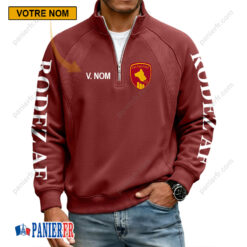 Rodez AF – Sweat demi-zippé Nouvelle Version Avec Nom Personnalisé