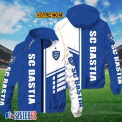SC Bastia – Hoodie ZipFlex Nouveau style avec nom personnalisé