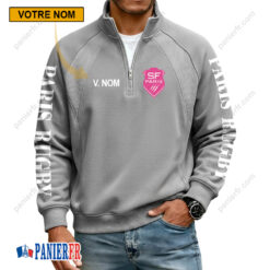 Stade Francais – Sweat demi-zippé Nouvelle Version Avec Nom Personnalisé