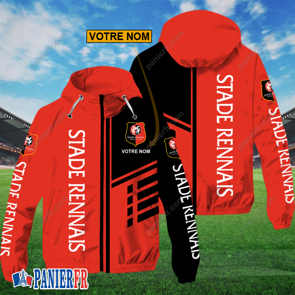 Stade Rennais FC – Hoodie ZipFlex Nouveau style avec nom personnalisé Stade Rennais FC – Hoodie ZipFlex Nouveau style avec nom personnalisé
