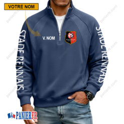Stade Rennais FC – Sweat demi-zippé Nouvelle Version Avec Nom Personnalisé
