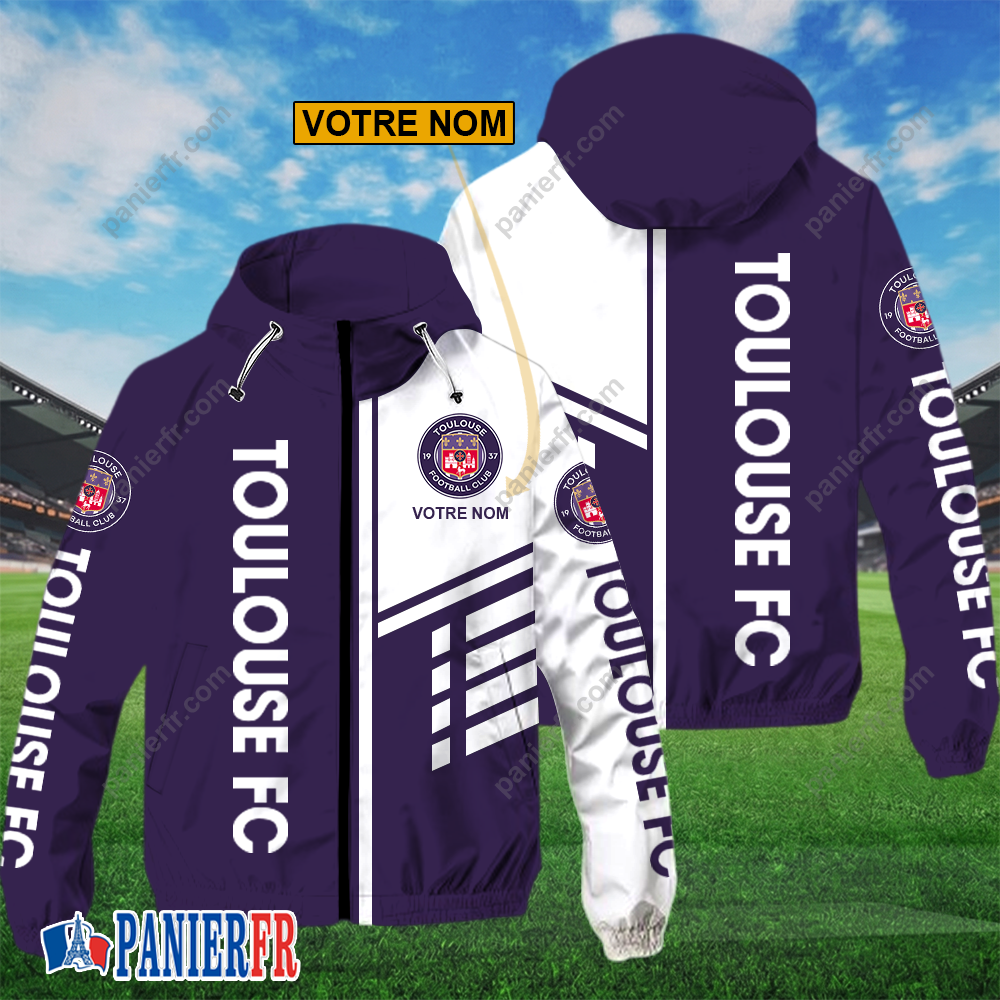 Toulouse FC – Hoodie ZipFlex Nouveau style avec nom personnalisé Toulouse FC – Hoodie ZipFlex Nouveau style avec nom personnalisé