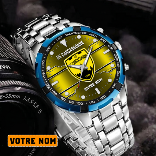 US Carcassonnaise – Montre Aurora Nouvelle édition Avec Nom Personnalisé US Carcassonnaise – Montre Aurora Nouvelle édition Avec Nom Personnalisé