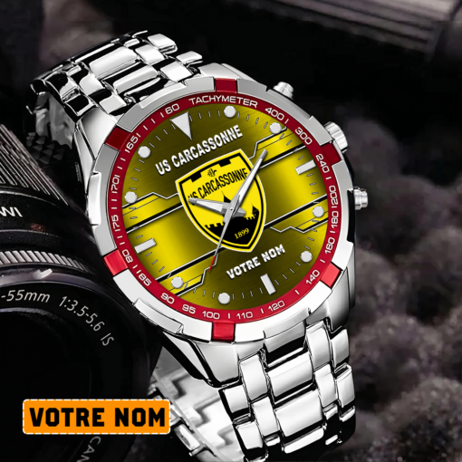 US Carcassonnaise – Montre Aurora Nouvelle édition Avec Nom Personnalisé US Carcassonnaise – Montre Aurora Nouvelle édition Avec Nom Personnalisé