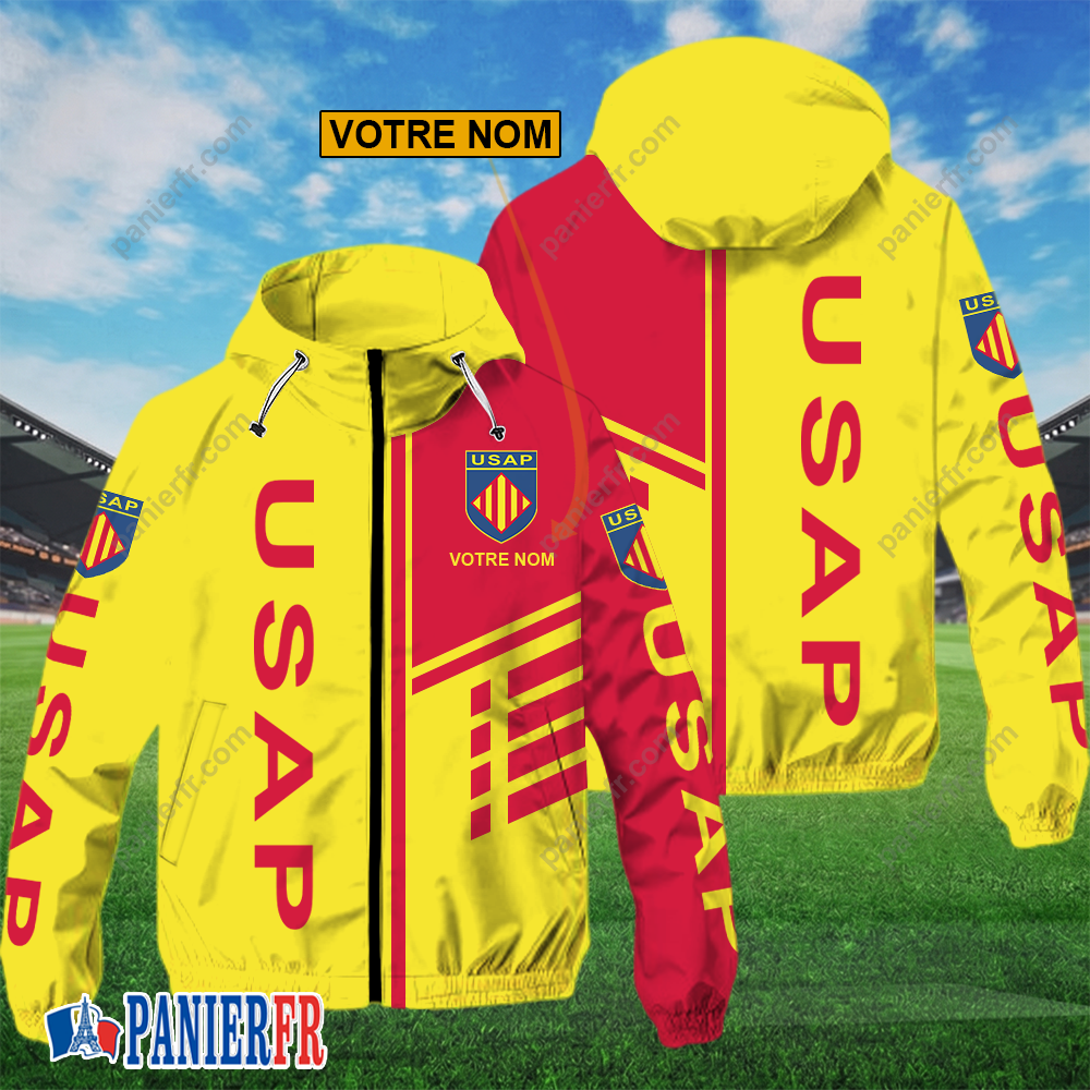 USA Perpignan – Hoodie ZipFlex Nouveau style avec nom personnalisé