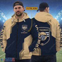 USL Dunkerque – Hoodie ZipFlex Nouvelle édition avec nom personnalisé