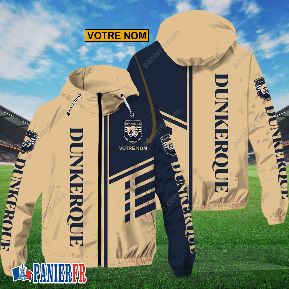 USL Dunkerque – Hoodie ZipFlex Nouveau style avec nom personnalisé USL Dunkerque – Hoodie ZipFlex Nouveau style avec nom personnalisé