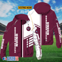 Union Bordeaux Bègles – Hoodie ZipFlex Nouveau style avec nom personnalisé