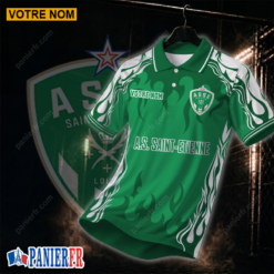 AS Saint-Étienne – Chemise polo Nouvelle édition Avec Nom Personnalisé