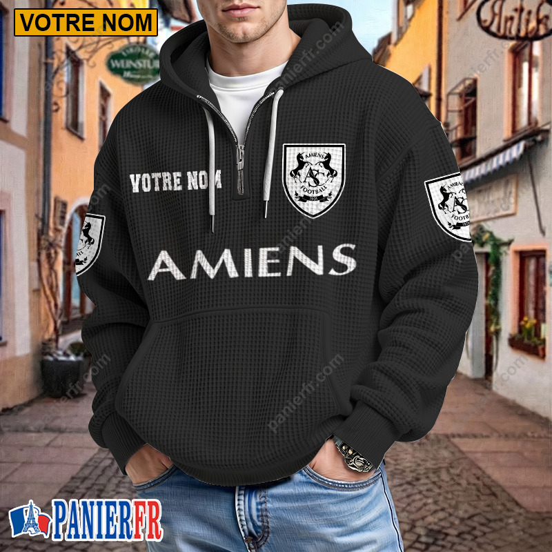 Amiens SC – Hoodie Gaufré Nouveau style Avec Nom Personnalisé Amiens SC – Hoodie Gaufré Nouveau style Avec Nom Personnalisé