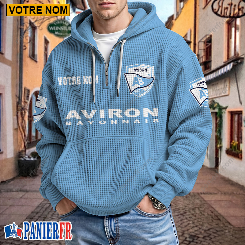 Aviron Bayonnais – Hoodie Gaufré Nouveau style Avec Nom Personnalisé Aviron Bayonnais – Hoodie Gaufré Nouveau style Avec Nom Personnalisé