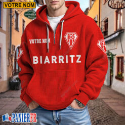 Biarritz Olympique PB – Hoodie Gaufré Nouveau style Avec Nom Personnalisé