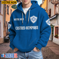 Castres Olympique – Hoodie Gaufré Nouveau style Avec Nom Personnalisé