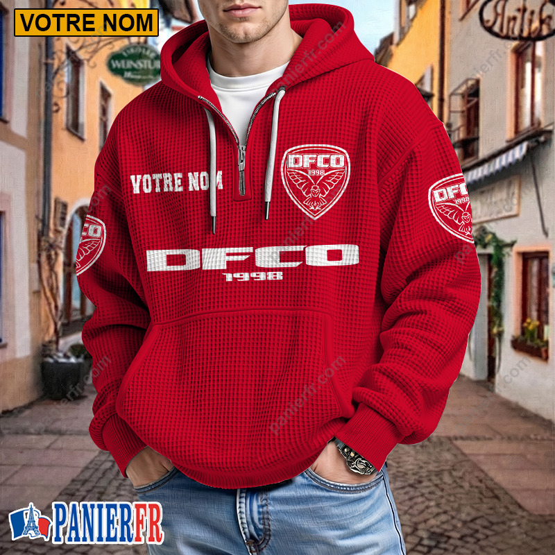 Dijon FCO – Hoodie Gaufré Nouveau style Avec Nom Personnalisé Dijon FCO – Hoodie Gaufré Nouveau style Avec Nom Personnalisé