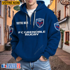 FC Grenoble Rugby – Hoodie Gaufré Nouveau style Avec Nom Personnalisé