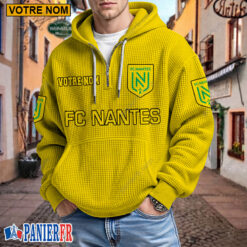 FC Nantes – Hoodie Gaufré Nouveau style Avec Nom Personnalisé