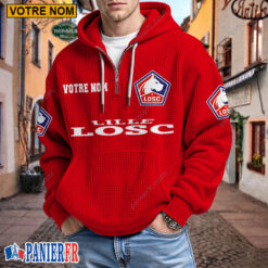 LOSC Lille – Hoodie Gaufré Nouveau style Avec Nom Personnalisé