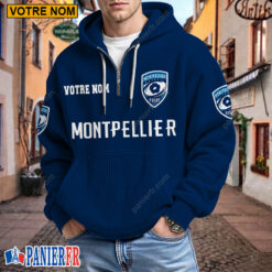 Montpellier Hérault Rugby – Hoodie Gaufré Nouveau style Avec Nom Personnalisé