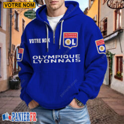 Olympique Lyonnais – Hoodie Gaufré Nouveau style Avec Nom Personnalisé