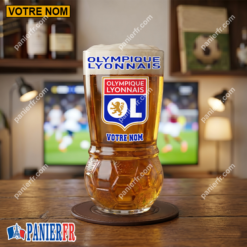 Olympique Lyonnais – Verre à Bière Foot Édition spéciale Avec Nom Personnalisé Olympique Lyonnais – Verre à Bière Foot Édition spéciale Avec Nom Personnalisé