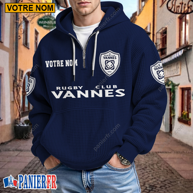 RC Vannes – Hoodie Gaufré Nouveau style Avec Nom Personnalisé RC Vannes – Hoodie Gaufré Nouveau style Avec Nom Personnalisé