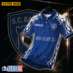 SC Bastia – Chemise polo Nouvelle édition Avec Nom Personnalisé