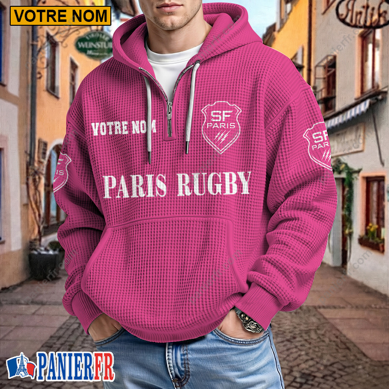 Stade Francais – Hoodie Gaufré Nouveau style Avec Nom Personnalisé Stade Francais – Hoodie Gaufré Nouveau style Avec Nom Personnalisé
