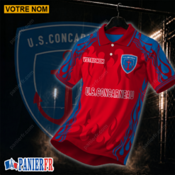 US Concarneau – Chemise polo Nouvelle édition Avec Nom Personnalisé