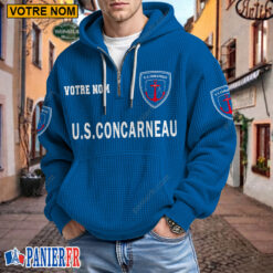US Concarneau – Hoodie Gaufré Nouveau style Avec Nom Personnalisé