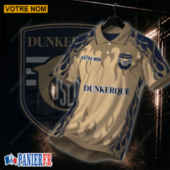 USL Dunkerque – Chemise polo Nouvelle édition Avec Nom Personnalisé
