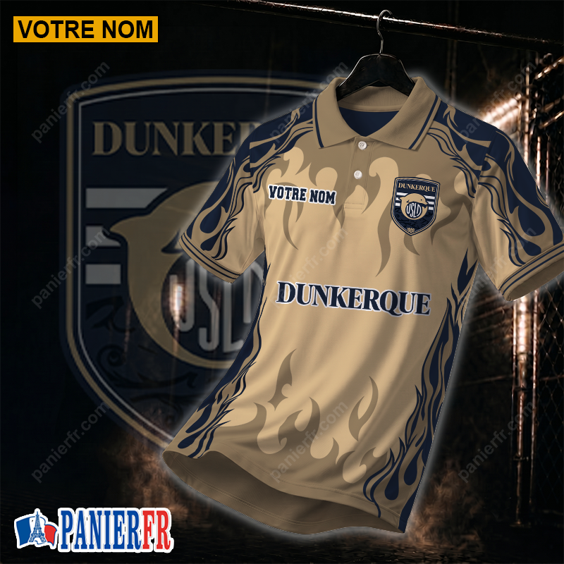 USL Dunkerque – Chemise polo Nouvelle édition Avec Nom Personnalisé USL Dunkerque – Chemise polo Nouvelle édition Avec Nom Personnalisé